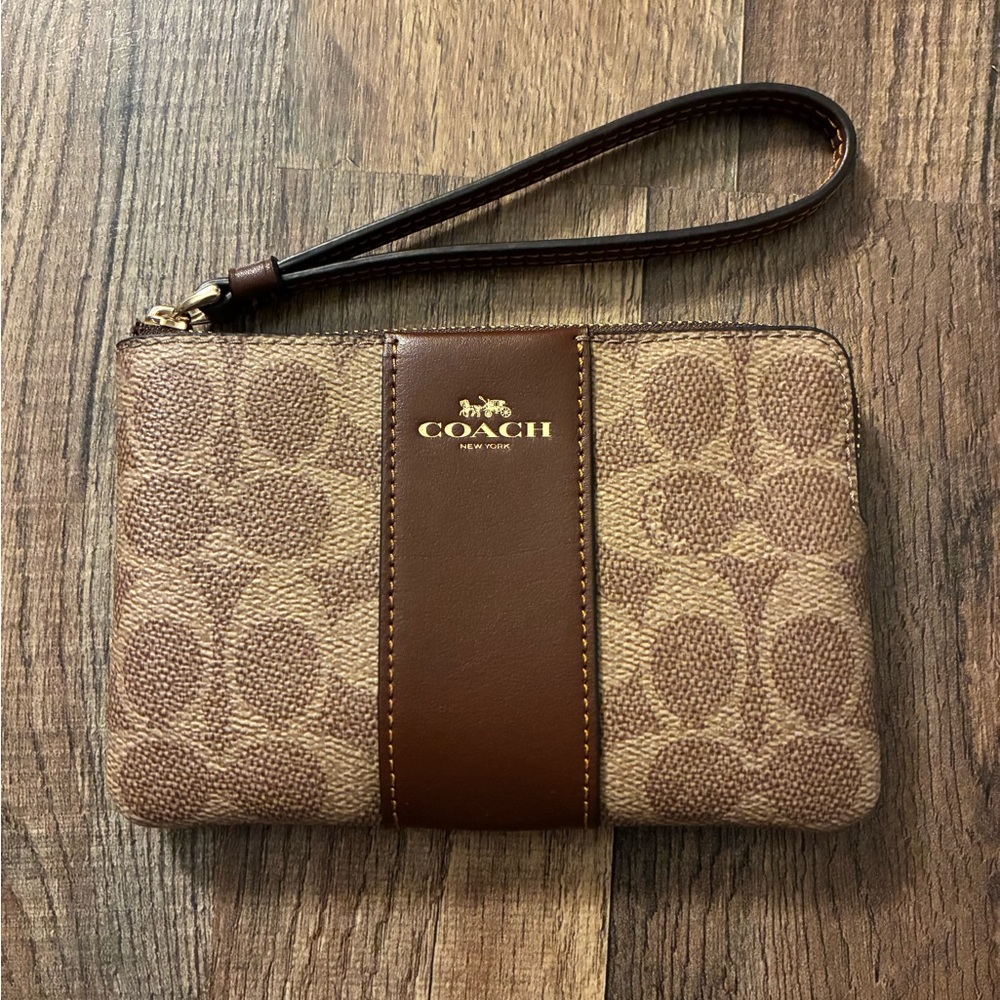 Coach corner zip wristlet